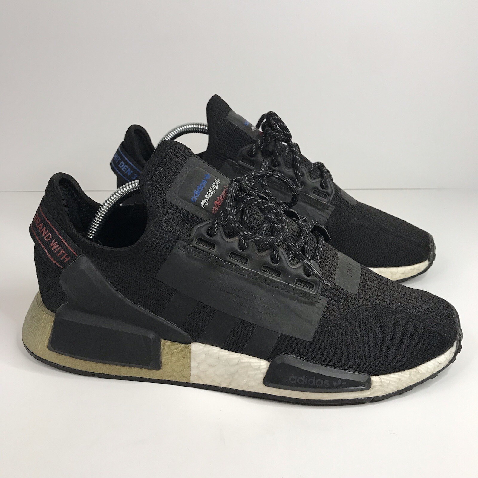 Adidas Men\u0026#039;s 9 NMD R1 V2 Shoes (FW5327) Black-Gold Metallic Sneakers  Boost | eBay