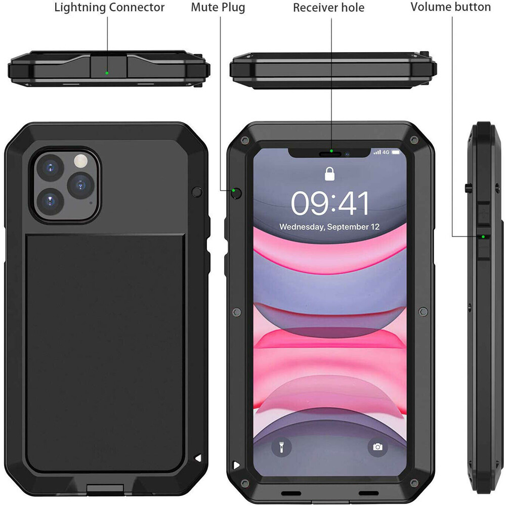Heavy Duty Gorilla Metal Case Shockproof iPhone 11 12 13 14 15 16 7 8 XR XS Max
