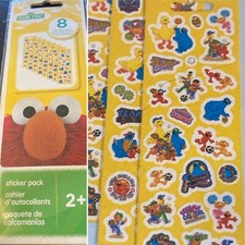 NEW 123 Sesame Street Sticker Pack 8 Individual Sheets New in Sealed Pack Age 2 