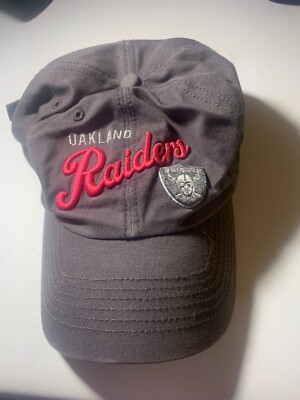 Oakland Raiders Hat Cap Adjustable Black Pink Pre-Owned HT11+41