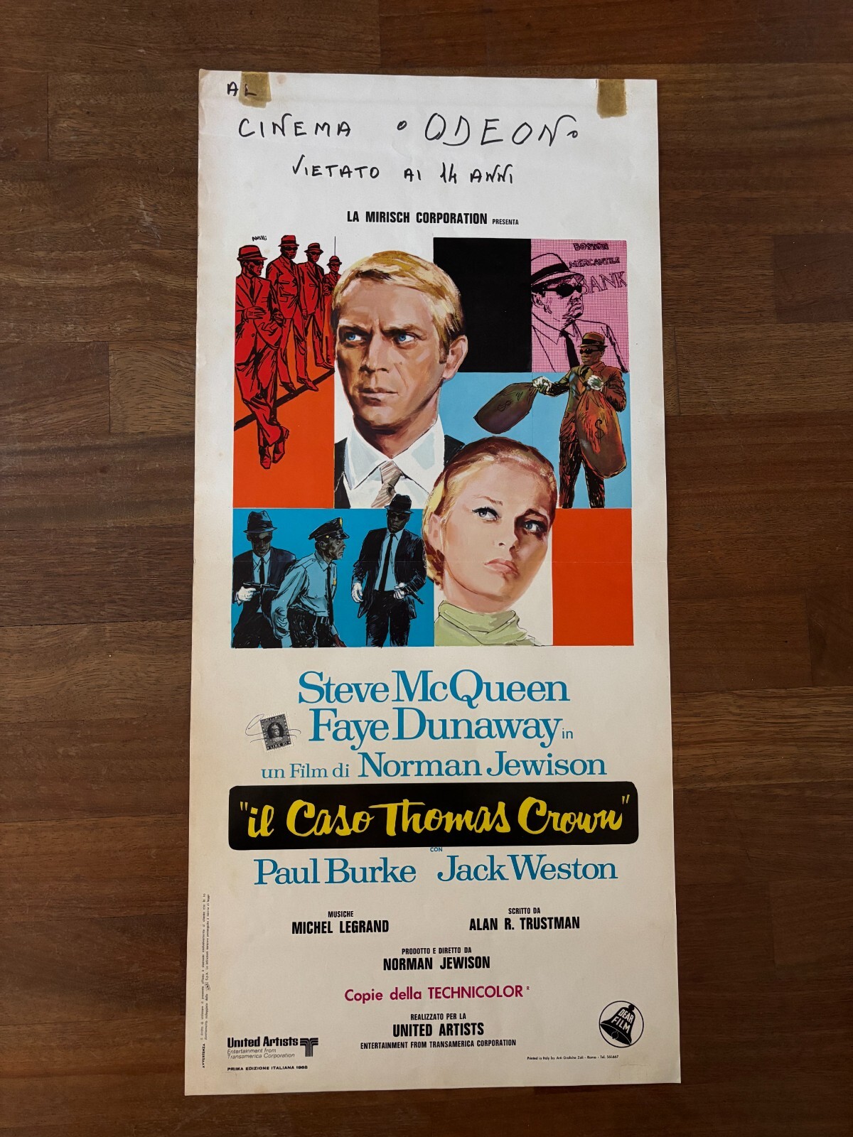 Locandina originale film Il caso Thomas Crown (1968) - Regia di Norman Jewison