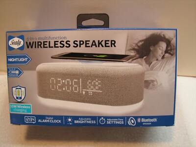 SEALY 5-In-1 Night Lights with Wireless Charger & Bluetooth Speaker, 15W Qi Fast