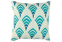 Sale Knit Pillow W/ Aqua Blue Art Deco Geometric Pattern - Insert Included Sale Knit Pillow W/ Aqua Blue Art Deco Geometric Pattern - Insert Included