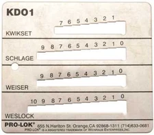 PRO-LOK SCHLAGE-KWIKSET WEISER-WESLOCK KEY DECODER