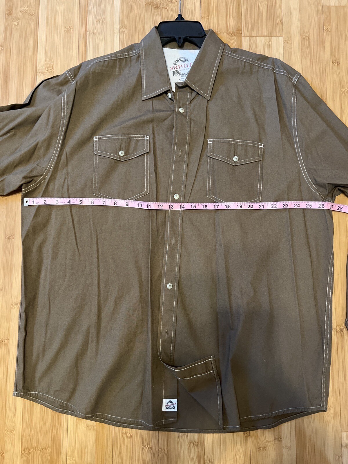 Wrangler Men's 100% Cotton classic Long Sleeve button-Up Shirt W/Pockets|Sz:2XL thumbnail 15