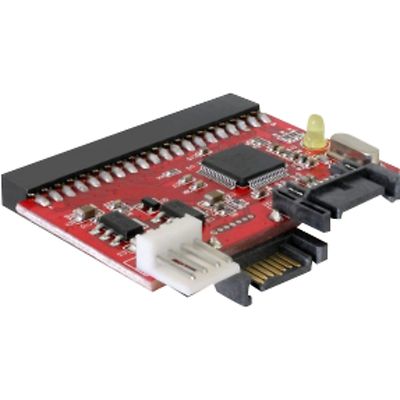 DeLOCK Konverter IDE auf SATA / SATA auf IDE, Adapter, rot