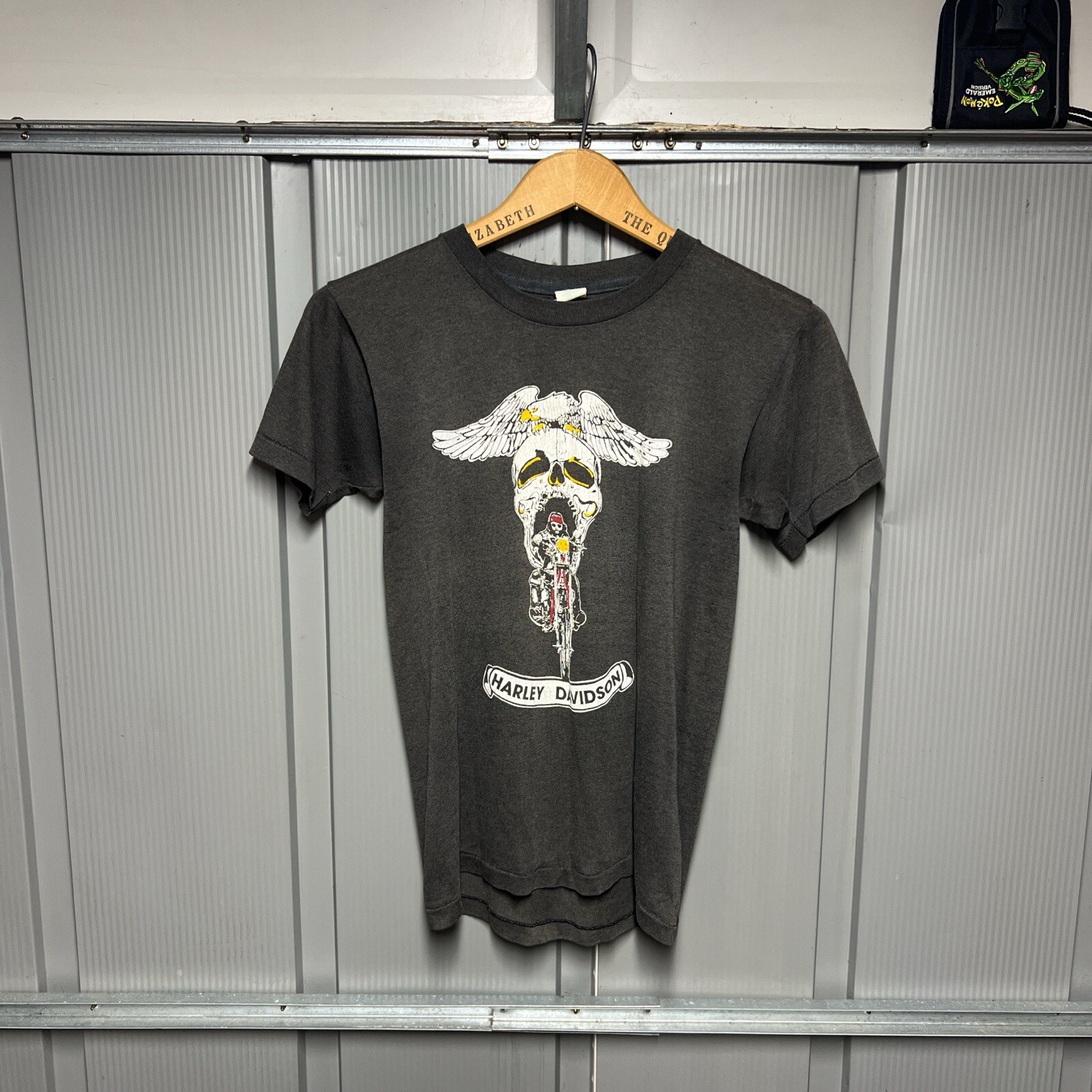 VERY RARE Vintage 80s Harley Davidson Skull Single Stich Shirt Size Small