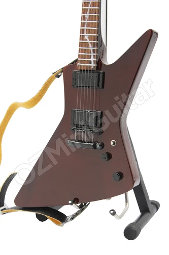 Miniature Guitar James Hetfield Metallica Wood Grain Explorer & Strap
