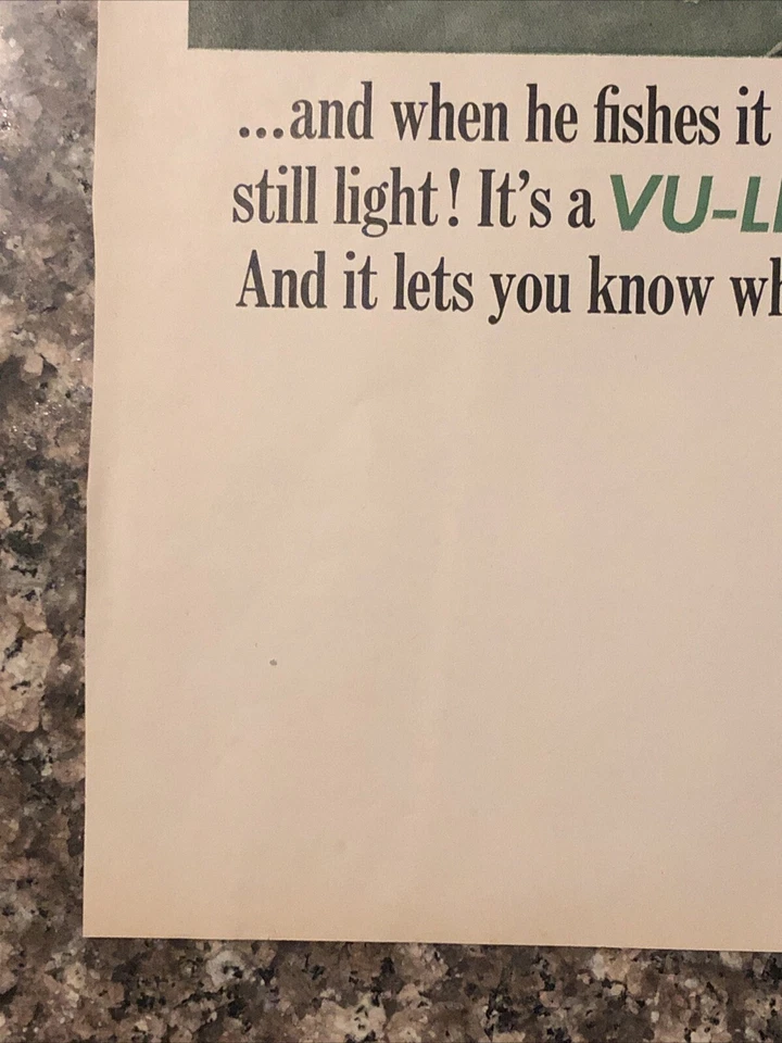 Encendedor Vu Scripto 1965 anuncio impreso transparente impermeable seguirá siendo ligero de colección años 60 Foto 4 de 4