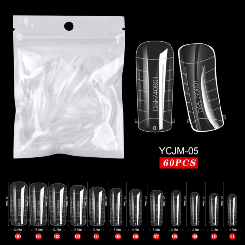 60Pcs/Bag Extension Nail Forms for UV Gel Polish Quick Building Mold Acrylic Fal