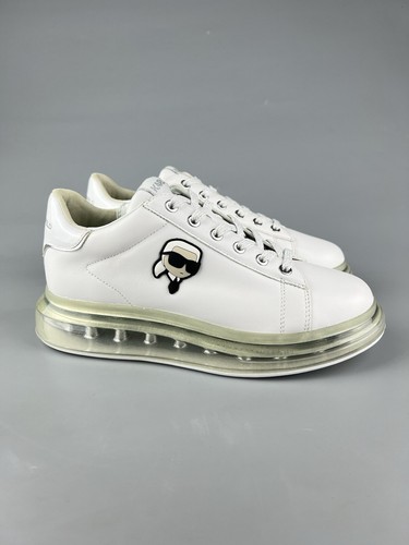 US 10 Karl Lagerfeld Iconic 3D Logo Women's White Leather Sneakers KL62630N-01S - Picture 1 of 10