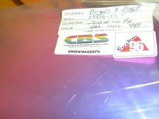 Dichroic Glass:CBS 96 COE Green/Magenta on Flat Thin Black - 3"Sq