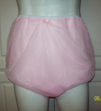 3 FULL LAYER Pink SHEER NYLON Granny FULLER POOF PANTY 7" Men Sleeve 34-46"