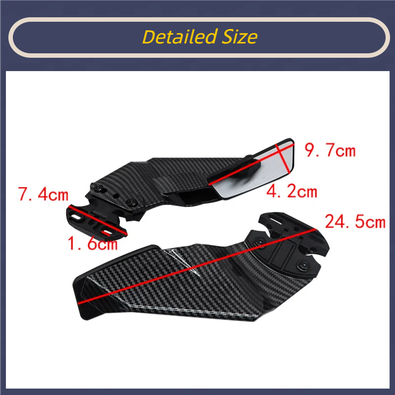 Wind Wing Rearview Mirrors w/ Carbon Fiber Style for 2006 2007