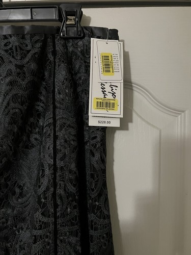 NWT Peter Nygard Ladies' Gray Embroidered Skirt Lined Sz 12 Women's ($225) - Picture 6 of 7
