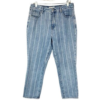 PacSun Mom Jeans High Rise Blue Striped Cropped Denim