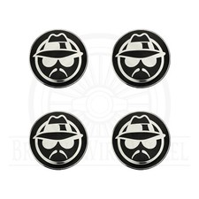 Lowrider Chrome Black Metal Wire Wheel Chip Emblems Size 2.25 Set Or Single