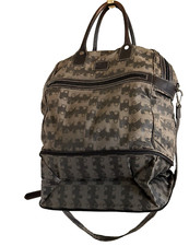 Valextra Vintage Tote Bag Weekend Overnight Travel Luggage Coated Canvas Leather