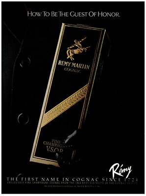 1982 Remy Martin Cognac Print Ad How To Be The Guest Of Honor VSOP Box Suit Coat