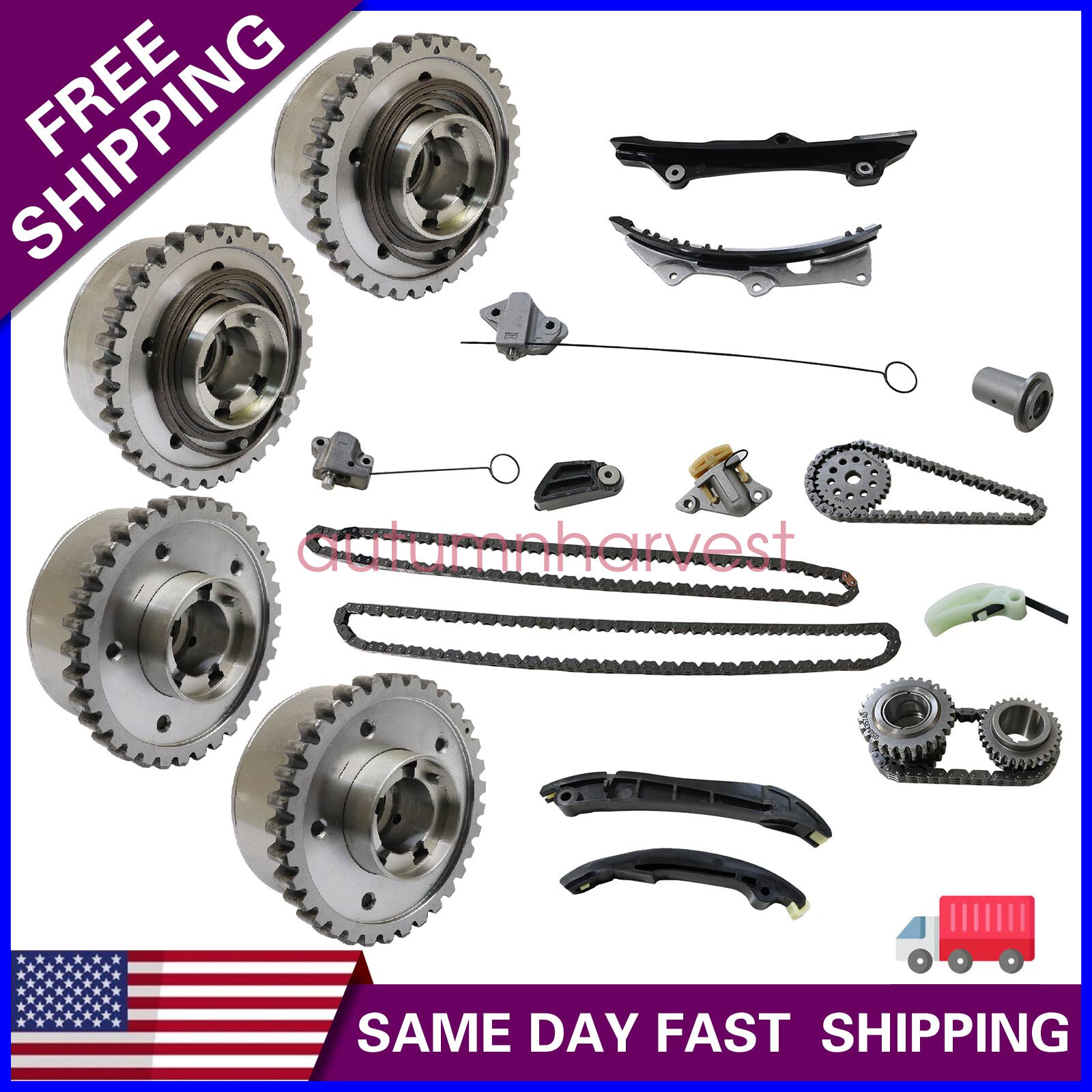 Timing Chain Kit Camshaft Sprocket Fit Maserati Quattrop Ghibli S Levante S 3.0L