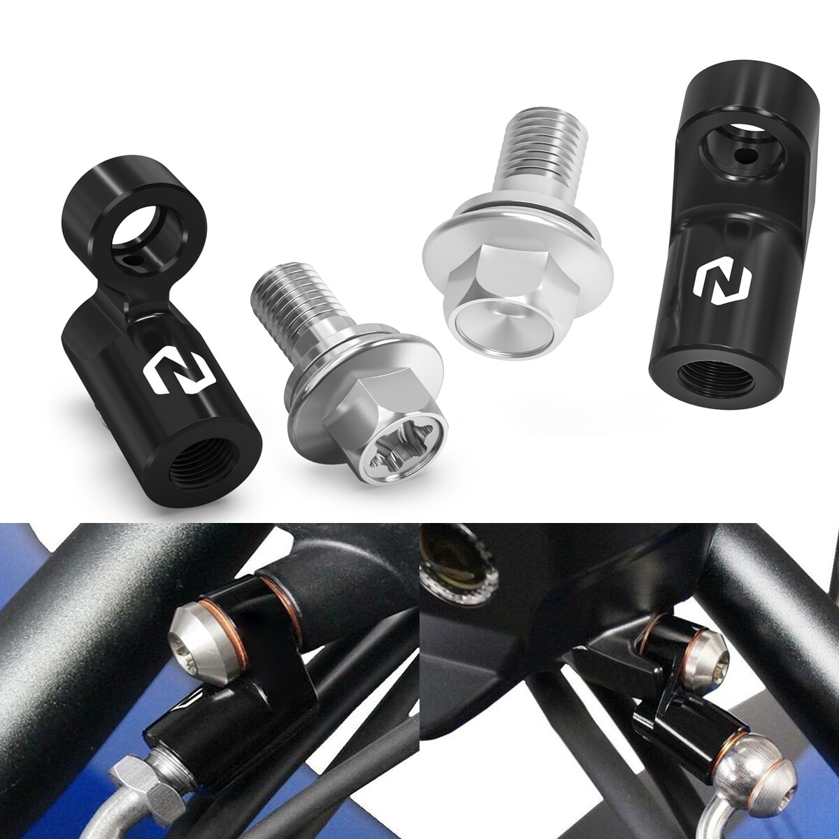 Anodized Hydraulic Clutch/Brake Hose Extension Adapter for BMW R1200GS