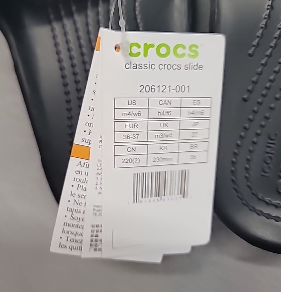 Crocs Classic Crock Slide Black Relaxed Fit Unisex M4/W6 NWT | eBay