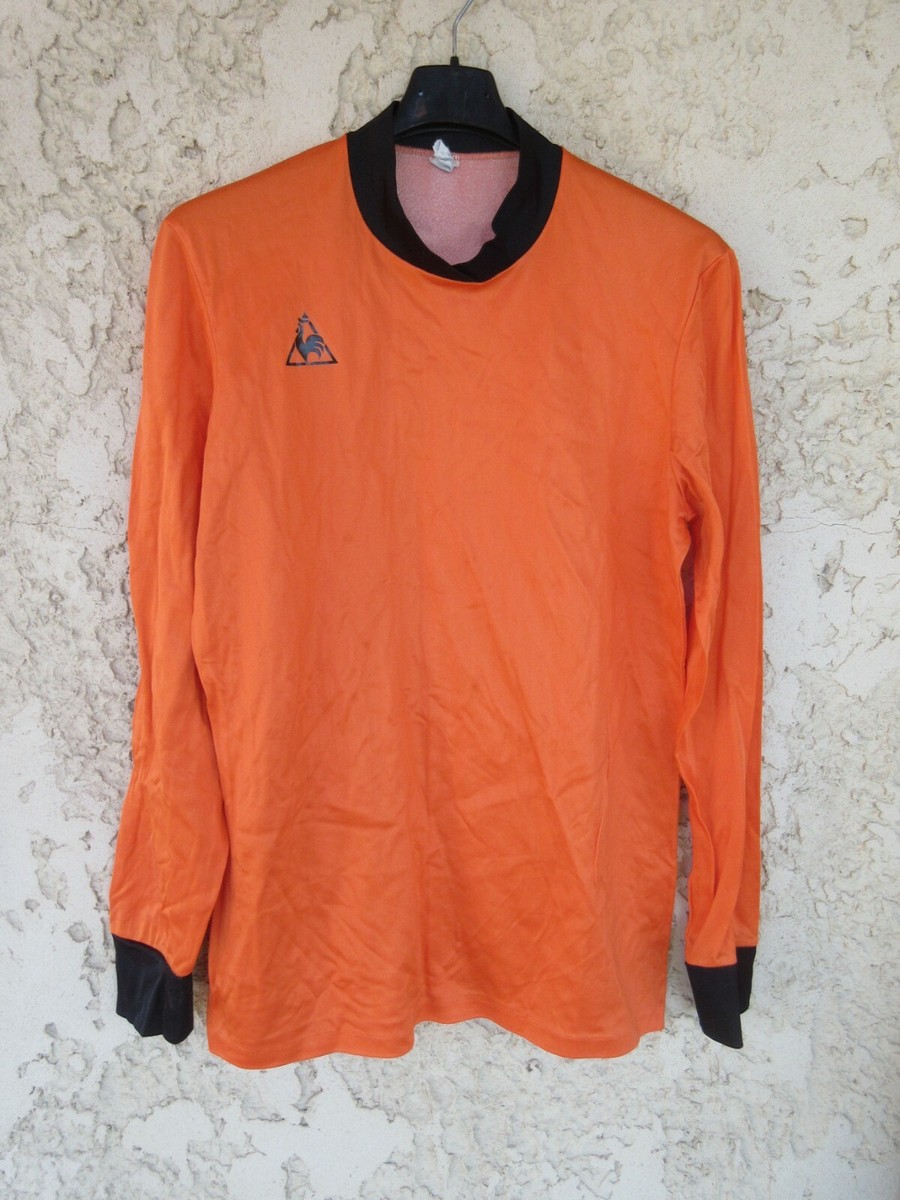 Maillot LE COQ SPORTIF vintage orange années 80 shirt trikot maglia L/S