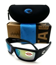 New Costa Del Mar Sunglasses Corbina Omni Fit Matte Blk/Green Mirror 580P 9057F