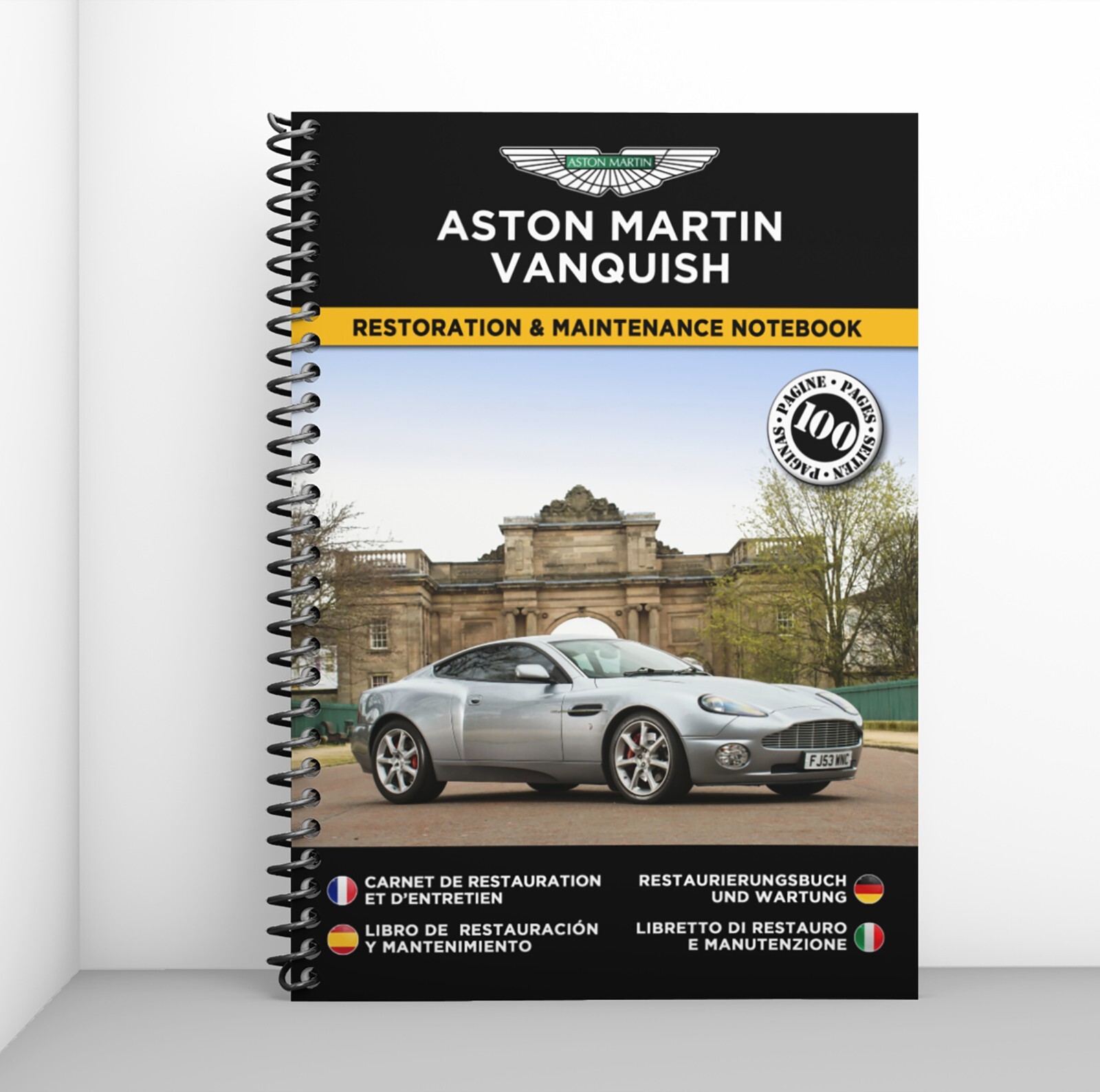 Livre Aston Martin Vanquish carnet de restauration complet pour passionné d'automobile anglaise