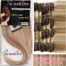 Dick Clip in Extensions HUMAN Remy Echthaar Haarverlängerung Weft 8tressen Lang