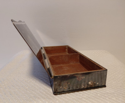 Vintage Wallace Melford Silver plated cigarette box-Monogramed -Circa 1920-1950s