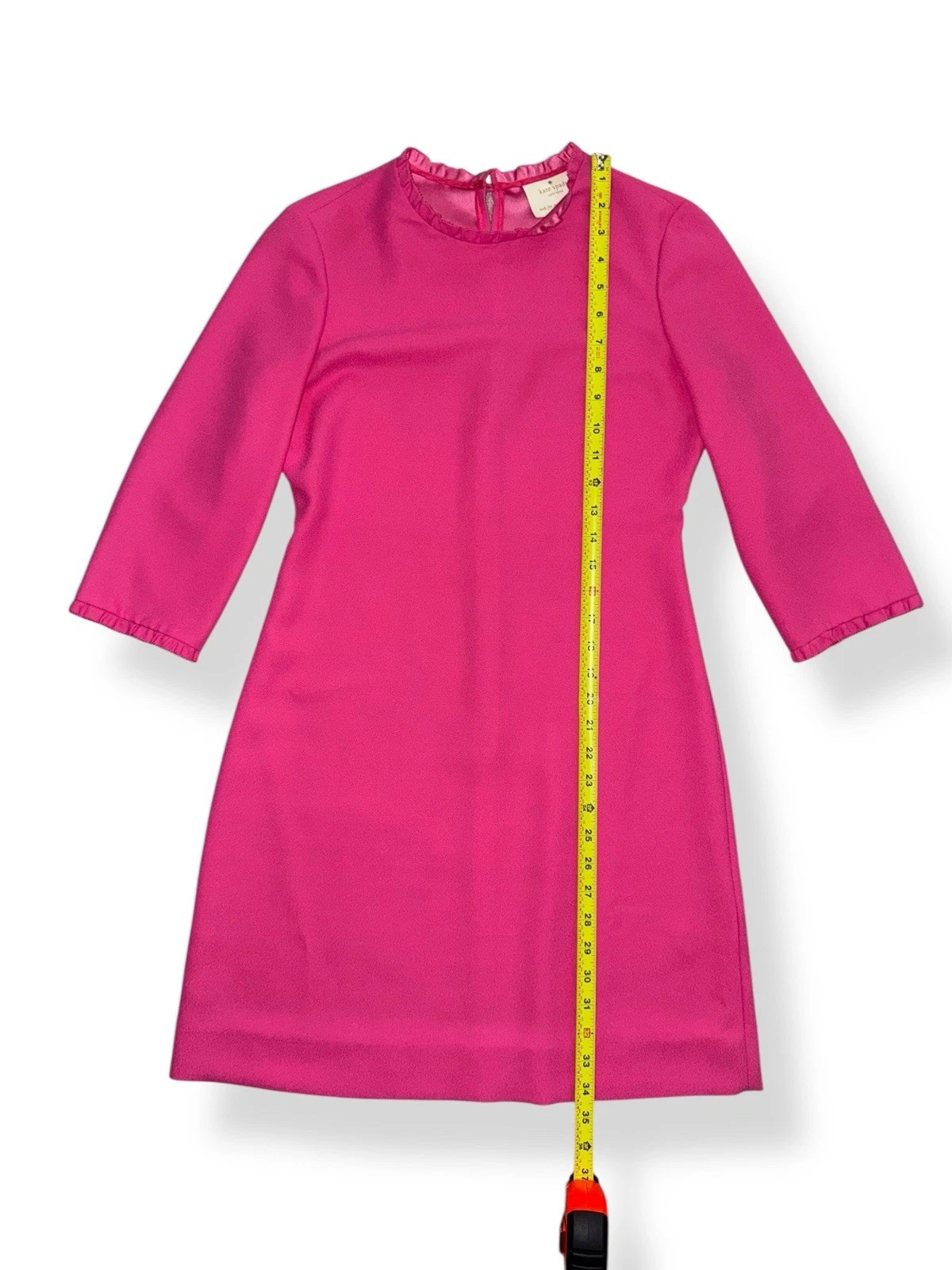 Abito Kate Spade grazioso rosa con colletto a volant e tubino mod taglia 0