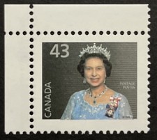 Canada MNH #1358 Queen Elizabeth II UL From Pane Stamp - 1992