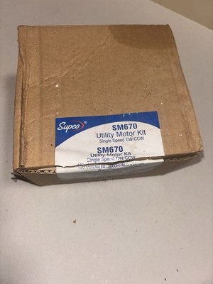 SM670 - 120v Utility Motor Kit, 60hz, 3000rpm Single Speed CW/CCW Supco New