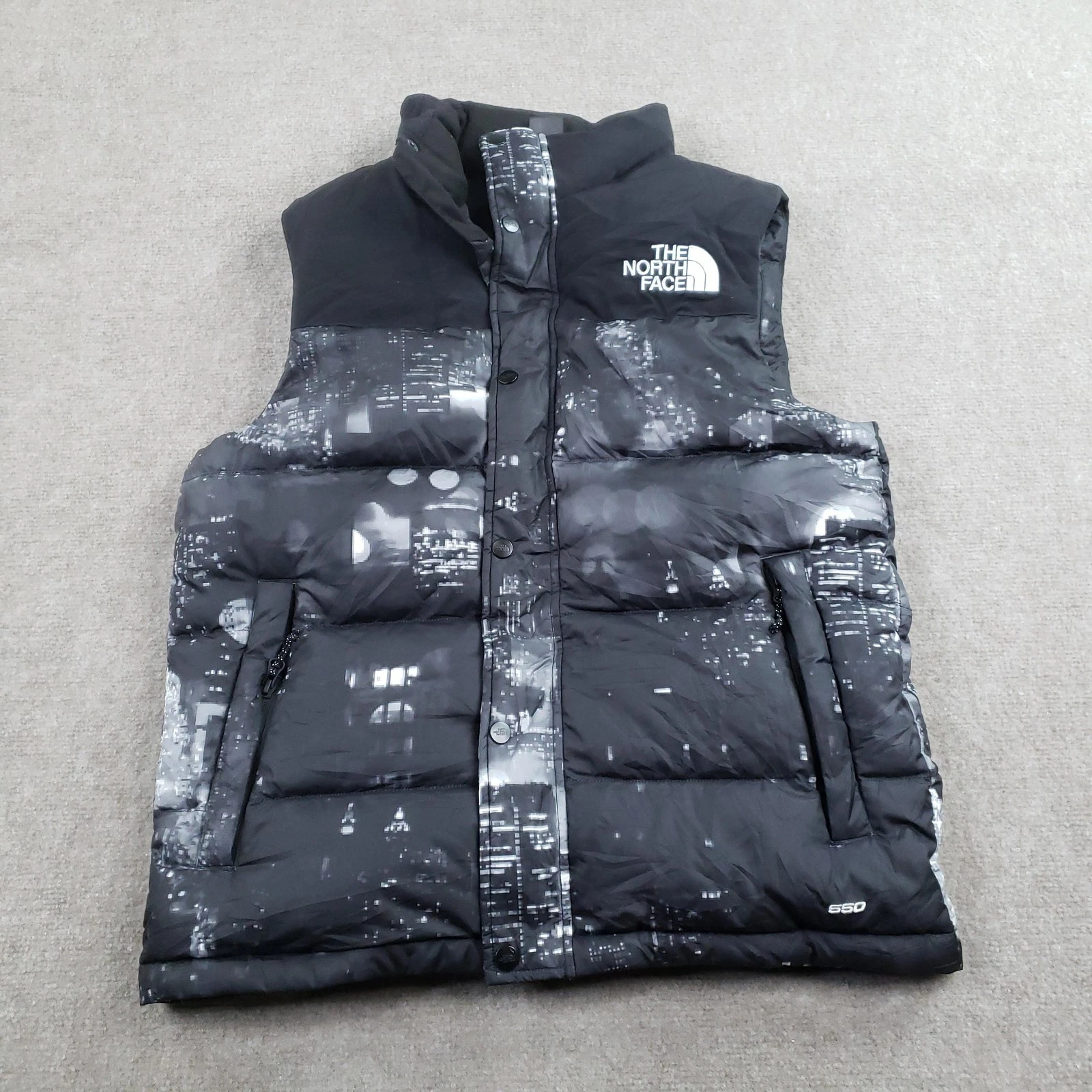North Face Nuptse 550 Vest Mens Medium Black Extra Butter Nightcrawler Down