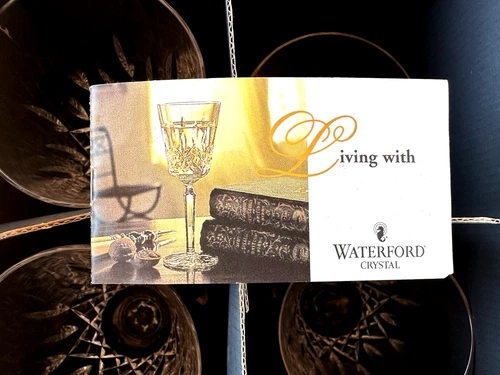 NIB VINTAGE WATERFORD LISMORE CRYSTAL WINE / WATER GLASSES TALL GOBLET IRELAND 4