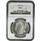1878 S Morgan Silver Dollar NGC MS-63 NA356