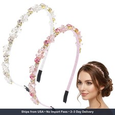 2 Pcs Crystal Headband, Rhinestone Headbands for Women Girls, Baroque Thin Hai