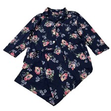 Lauren Ralph Lauren Pajama Set Blue Floral Size L Capri Pull On Button Down