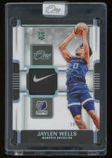 2024-25 Jaylen Wells Panini One Nike Laundry Tag Brand Logo Patch 10/10 Bookend