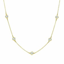 Round Cut Natural Diamond GH-SI 18" Curb Link Necklace Chain 14k Yellow Gold