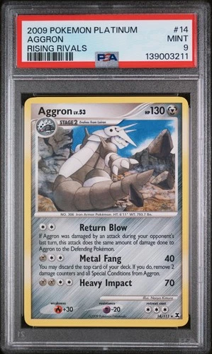 2009 POKEMON PLATINUM RISING RIVALS #14 AGGRON PSA 9