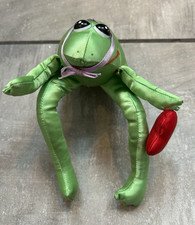 Russ Green Frog Plush Stuffed Animal w/ Red Heart  Purple Bow, 1998 2110 