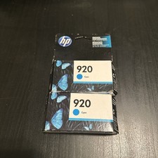 2 Pack Genuine HP 920 Cyan Color Ink Cartridge Oem Combo Box Exp 2017 Twin Lot
