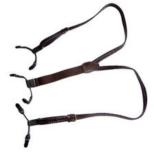 Holdup Leather Suspenders for Men Brown Braid