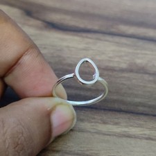 925 Sterling Silver 6x4mm Pear Earring Setting DIY Cabochon Jewelry Supply