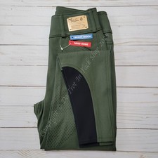 Tailored Sportsman Trophy Hunter Silicone Breeches Mid Rise - Loden Green