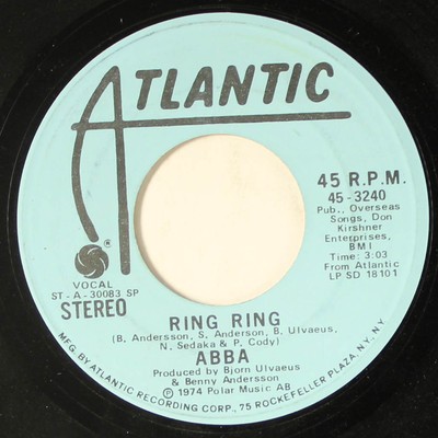 ABBA: ring ring / mono ATLANTIC 7'' Single 45 RPM