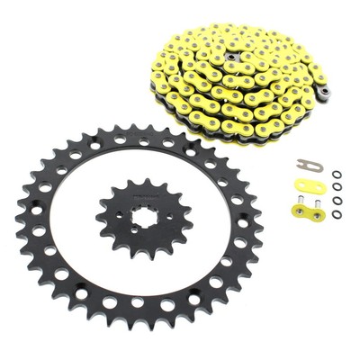1998-2000 Yamaha YFM 350 Warrior Yellow O-Ring Chain & Black Sprocket 15/40 102L