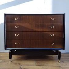 Upcycled G Plan Chest of Drawers Mid Century Black Walnut by Studio Restore